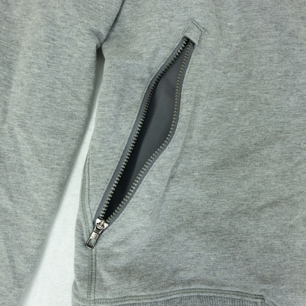 Lululemon Cross Cut Zip Up Hoodie Mens Small Grey Heathered Full Zip Pocket - Picture 6 of 16